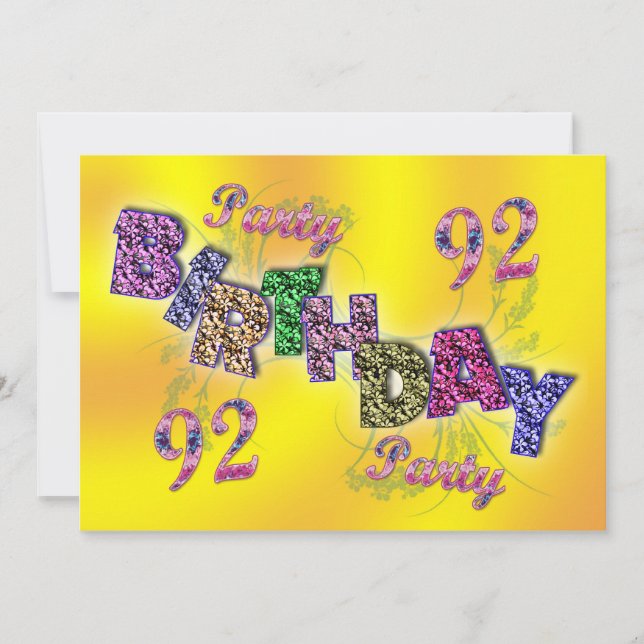 92nd  party invitation (Front)