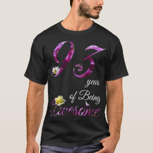 93 Year Old Awesome Floral 1929 93rd Birthday Gif T-Shirt