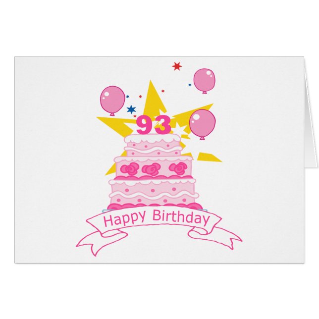 93 Year Old Birthday Cake (Front Horizontal)