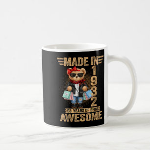 93 Year Old Made In 1932 Teddy Bear 93rd Birthday  Coffee Mug