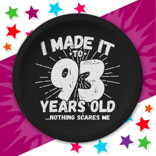93 Year Old Sarcastic Meme Funny 93rd Birthday Paper Plate