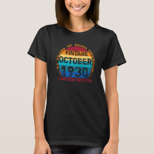 93 Years Old Vintage October 1930 Distressed 93rd  T-Shirt