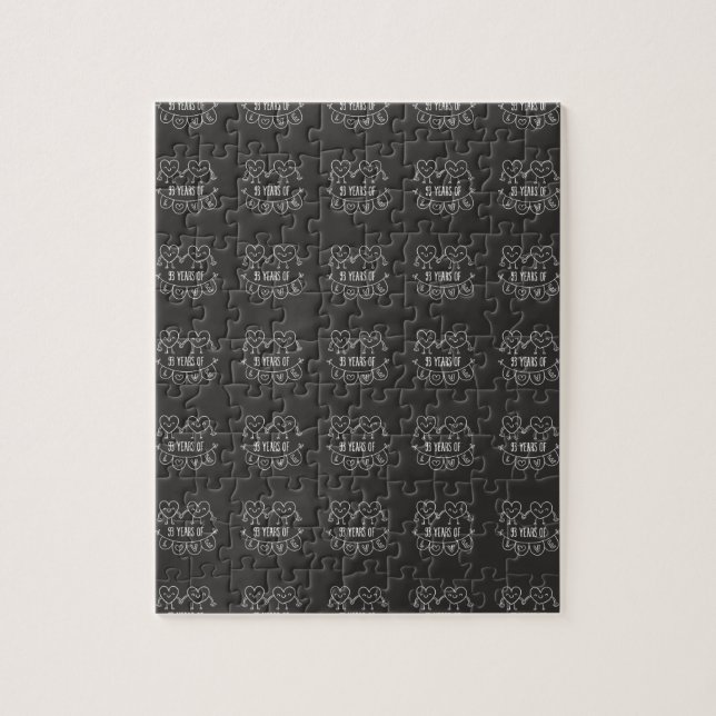 93rd Anniversary Gift Chalk Hearts Jigsaw Puzzle (Vertical)