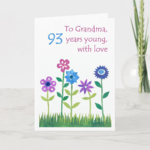 93rd Birthday Card for a Grandmother - Flowers