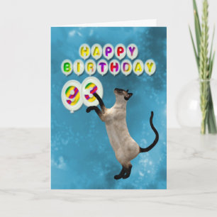 93rd Birthday card with siamese cats