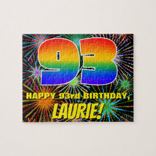 93rd Birthday: Fun, Colourful Celebratory Firework Jigsaw Puzzle