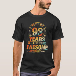 93rd Birthday Gifts 93 Years Of Being Awesome Vint T-Shirt