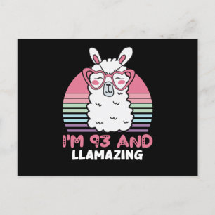 93rd Birthday Llamazing Llama 93 Year Old Birthday Postcard