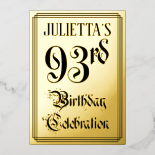 93rd Birthday Party — Elegant Script + Custom Name