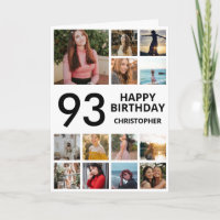 93rd Birthday Photo Collage 13 Photos Black White