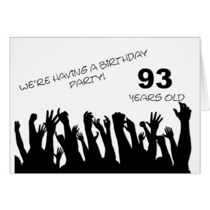 93rd party invitation with a cheering crowd