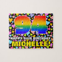 94th Birthday — Fun, Loving Heart Shapes + “94”