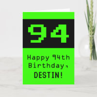 94th Birthday: Nerdy / Geeky Style "94" and Name