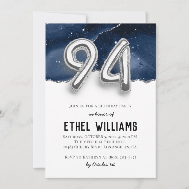 94th Birthday Party Invitation (Front)