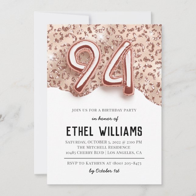 94th Birthday Party Invitation (Front)