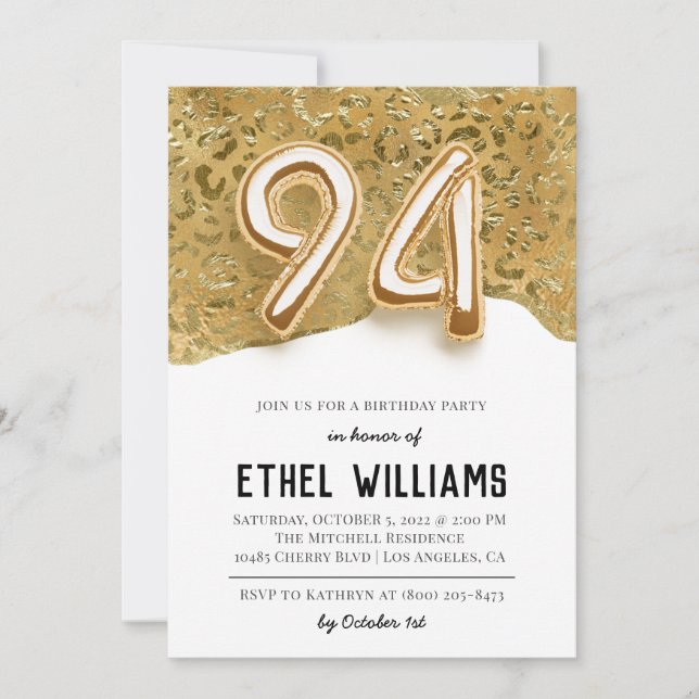 94th Birthday Party Invitation (Front)