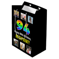 94th Birthday: Rainbow “94“, Custom Photos & Name