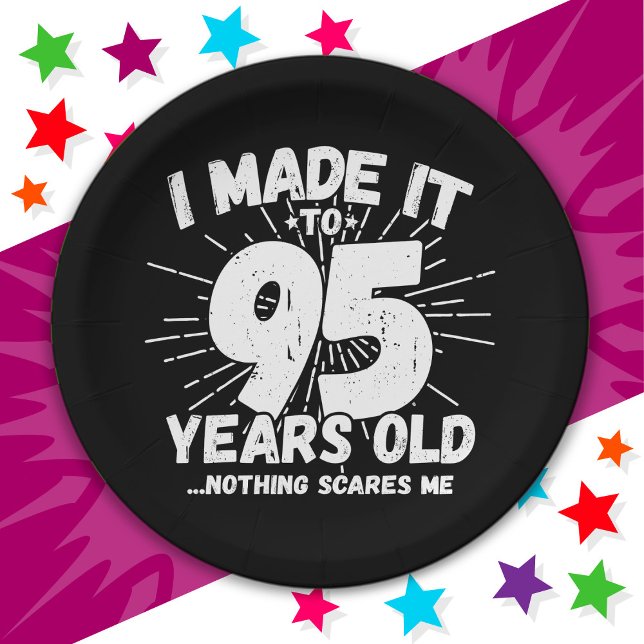 95 Year Old Sarcastic Meme Funny 95th Birthday Paper Plate (Creator Uploaded)