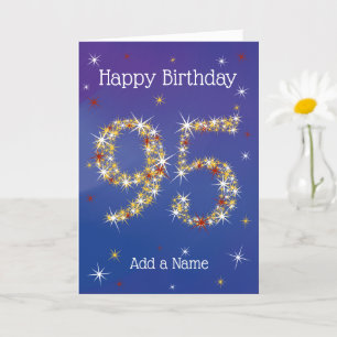 95th Birthday - 95 in Stars - Blue - Age 95 Card