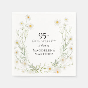 95th Birthday April Birth Month Flower Daisy Napkin