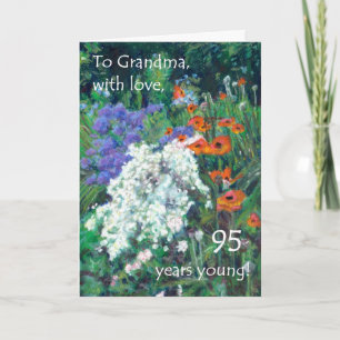 95th Birthday Card for Grandmother - June Garden