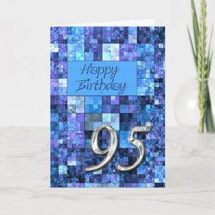 95th Birthday card with abstract squares.