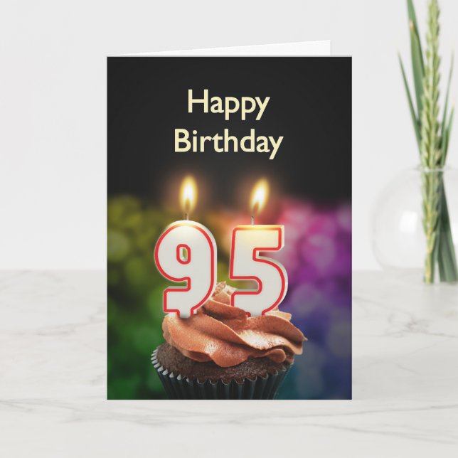 95th Birthday card with Candles (Front)