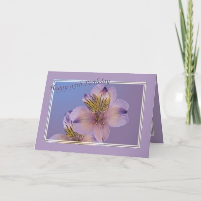 95th Birthday Card with Lavender Flowers (Front)