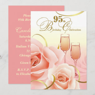 95th Birthday Celebration Custom Invitations
