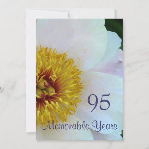 95th Birthday Celebration/Elegant White Peony Invitation