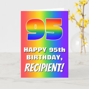 95th Birthday: Colourful, Fun Rainbow Pattern # 95 Card
