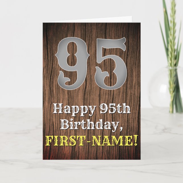 95th Birthday: Country Western Inspired Look, Name Card (Front)