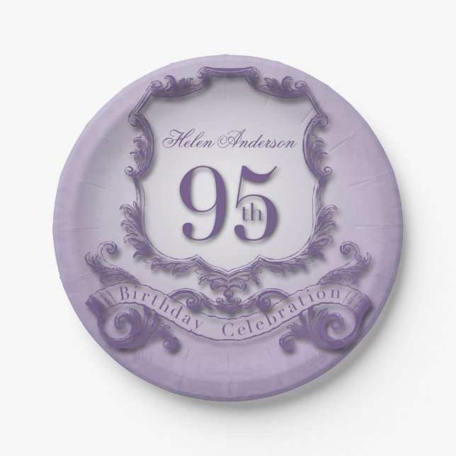 95th Birthday Custom Framed paper plate (Front)