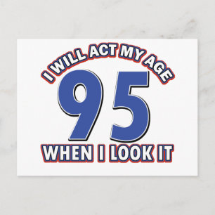95th birthday designs postcard