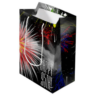 95th Birthday Fireworks In Clouds Medium Gift Bag