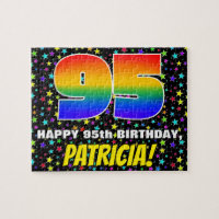 95th Birthday — Fun, Colourful Star Field Pattern