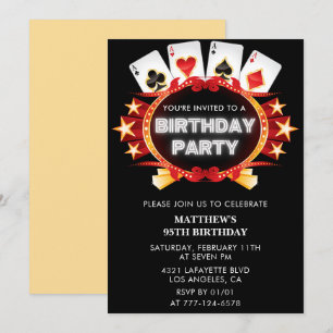 95th birthday invitations Men Casino Vegas