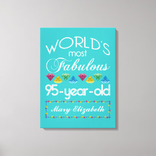95th Birthday Most Fabulous Colourful Gem Canvas Print