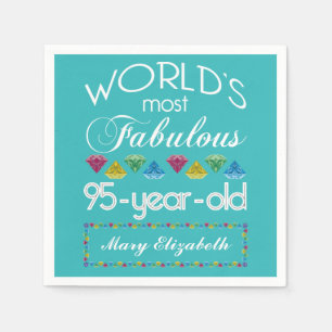 95th Birthday Most Fabulous Colourful Gem Turquois Napkin