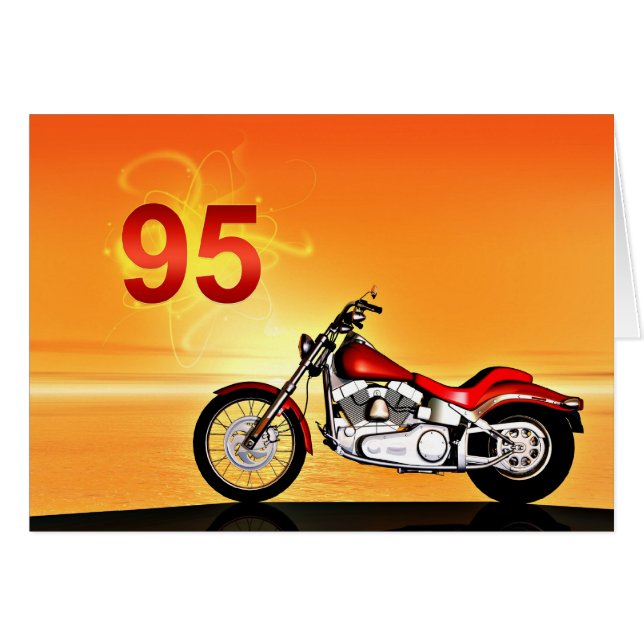 95th birthday Motorcycle sunset (Front Horizontal)