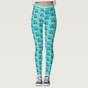 95th Birthday or Anniversary Peacock Feathers Leggings
