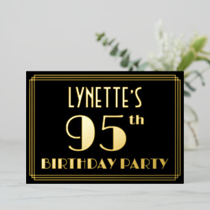 95th Birthday Party: Art Deco Look “95”, w/ Name