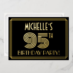 95th Birthday Party — Art Deco Style “95” + Name