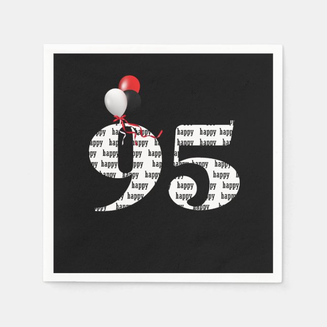 95th Birthday party balloons Napkin (Front)