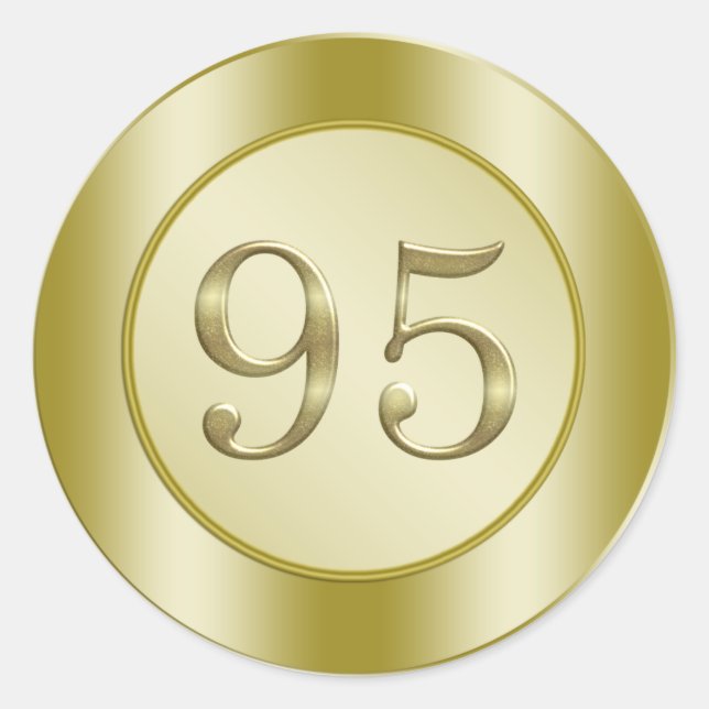 95th Birthday Party Classic Round Sticker (Front)