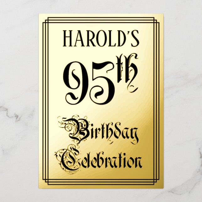 95th Birthday Party — Elegant Script + Custom Name (Front)
