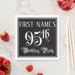 95th Birthday Party — Fancy Script + Custom Name Napkin