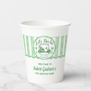 95th Birthday Party Golf Theme Let's Par-tee Paper Cups