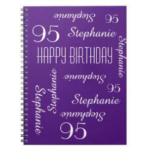 95th Birthday Party Guest Book, Repeating Names Spiral Notebook