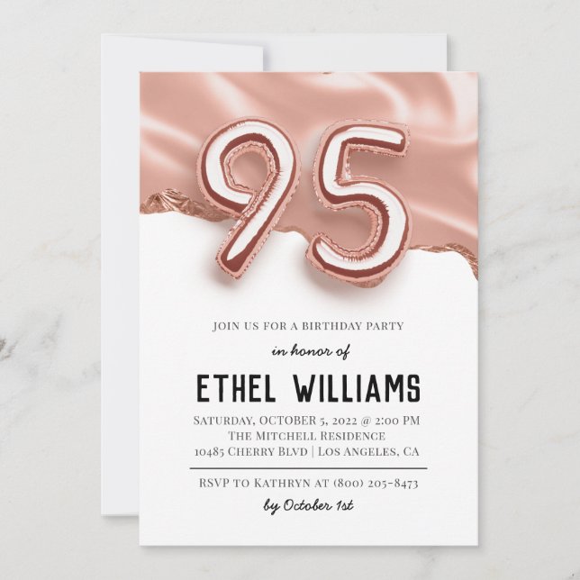 95th Birthday Party Invitation (Front)